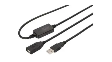 Produktfoto 1 von Digitus Stecker USB-Kabel, USB Typ A Buchse / USB Typ A, 10 m USB 2.0 Schwarz