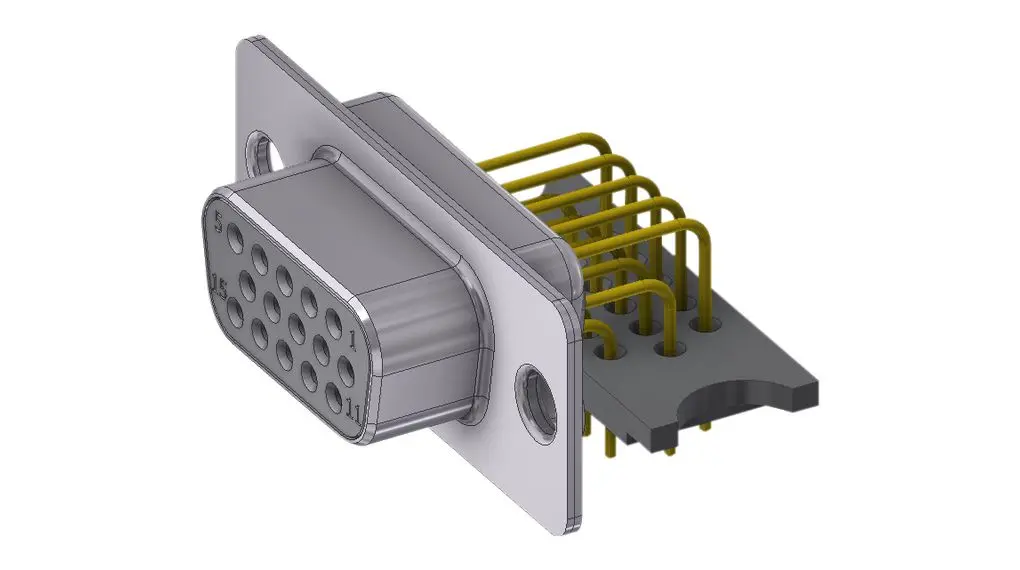 Deltron Connectors D-Sub-Steckverbinder Horizontal, 15-polig 2.54 mm Raster, Schraubanschlussklemme Buchse