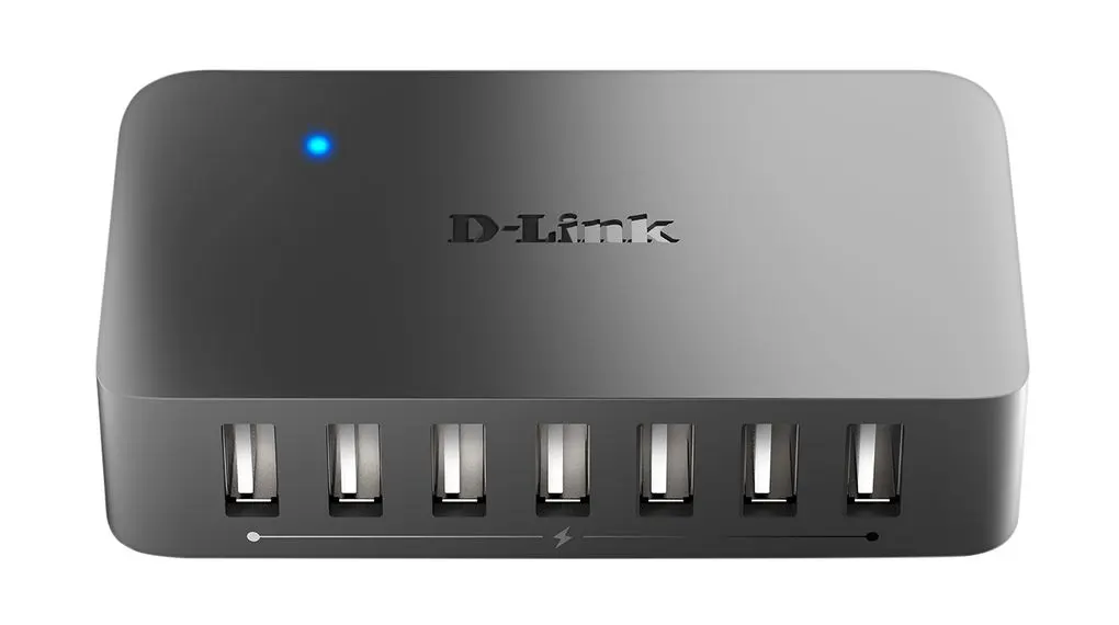 Produktfoto 1 von D-Link, USB 2.0 USB-Hub, 7 USB Ports, USB A, USB, Adapter, 99 x 57 x 25mm