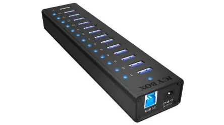 ICY BOX, USB 3.0 USB-Hub, 13 USB Ports, USB, Adapter T: 25 mm H: 195 mm B: 45mm
