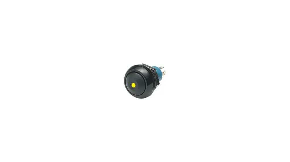 Produktfoto 1 von APEM IP Druckschalter Gelb Beleuchtet Tastend Panel Ø 12 mm, SPST / 500 mA 48 V dc 48 V ac, IP40