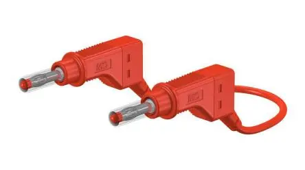 Produktfoto 1 von Staubli Messleitung 32A Stecker / Stecker, Rot Silikon-isoliert 2 m, 600V ac/dc