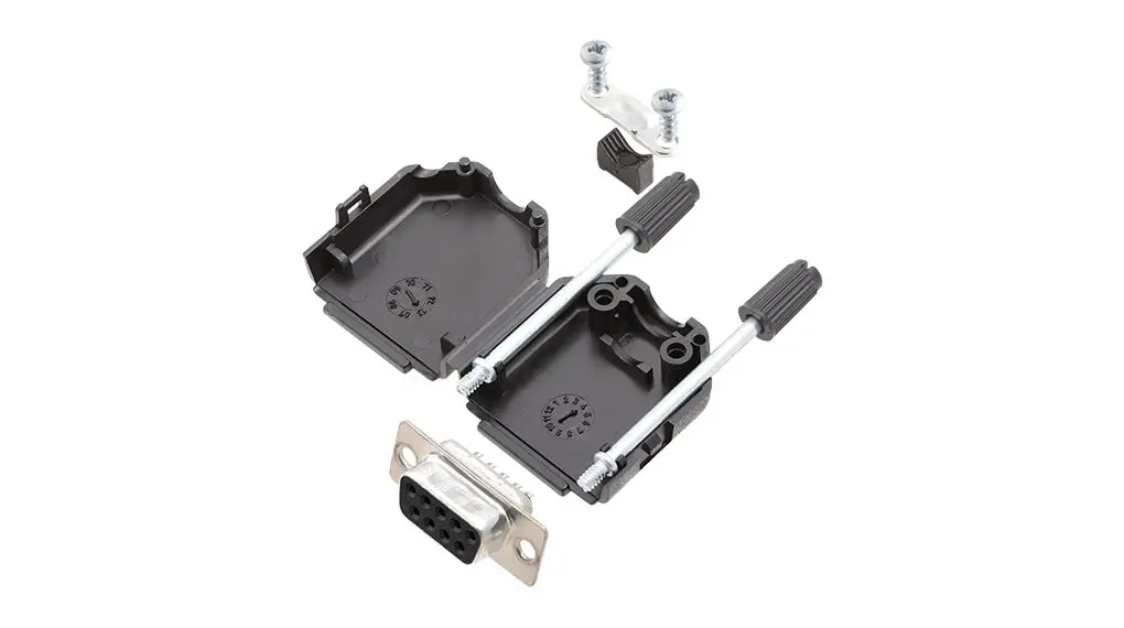 Produktfoto 1 von Encitech Connectors D-Sub-Gehäuse, D: D-SUB, Schwarz, Größe DE, aus Stahl