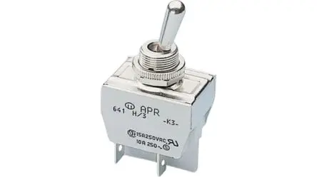 Produktfoto 1 von APEM Panel Kippschalter DPST, Ein-Aus, 28 V dc, 250 V ac, 10A, Flachstift