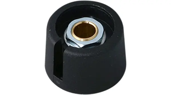 Produktfoto 1 von OKW Potentiometer Drehknopf Schwarz Ø 23mm x 16mm, Rund Schaft 6.35mm