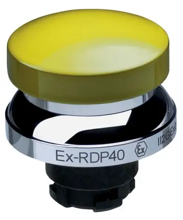 Produktfoto 1 von Schmersal EX-RDP Drucktastenkopf Ø 22.3 mm, Gelb Tastend IECEx Pilzkopf
