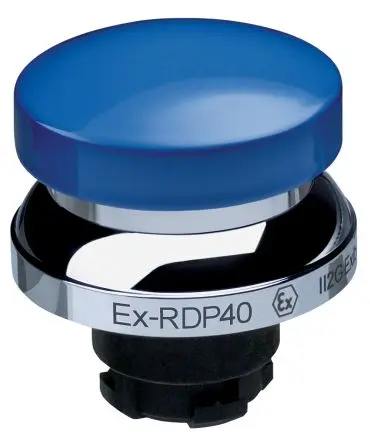 Produktfoto 1 von Schmersal EX-RDP Drucktastenkopf Ø 22.3 mm, Blau Tastend IECEx Pilzkopf Aluminium