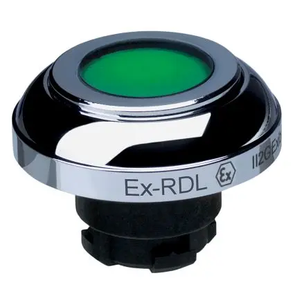 Produktfoto 1 von Schmersal EX-RDL Drucktastenkopf Ø 22.3 mm, Grün Tastend Beleuchtet IECEx Pilzkopf Edelstahl