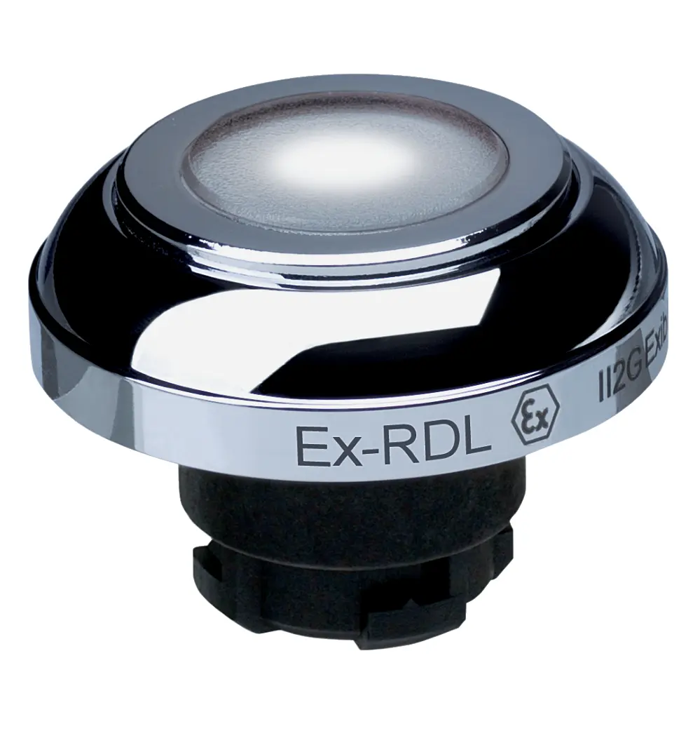 Produktfoto 1 von Schmersal EX-RDL Drucktastenkopf Ø 22.3 mm, Weiß Tastend IECEx Pilzkopf