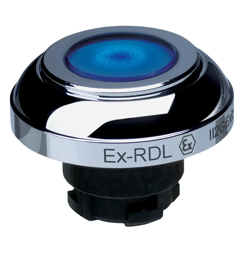 Produktfoto 1 von Schmersal EX-RDL Drucktastenkopf Ø 22.3 mm, Blau Tastend IECEx Pilzkopf
