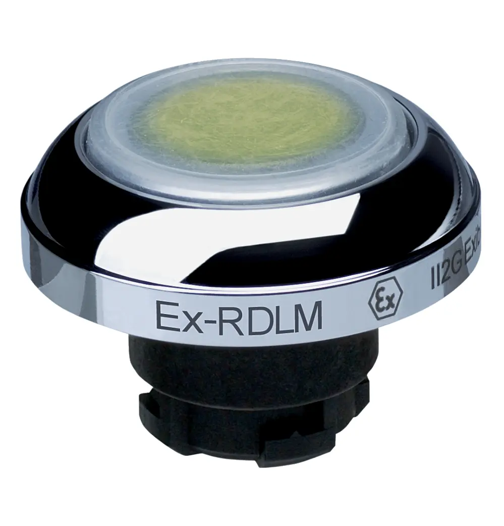 Produktfoto 1 von Schmersal EX-RDL Drucktastenkopf Ø 22.3 mm, Gelb Tastend IECEx Pilzkopf Aluminium