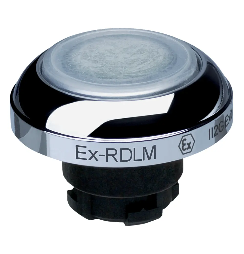 Produktfoto 1 von Schmersal EX-RDL Drucktastenkopf Ø 22.3 mm, Weiß Tastend IECEx Pilzkopf