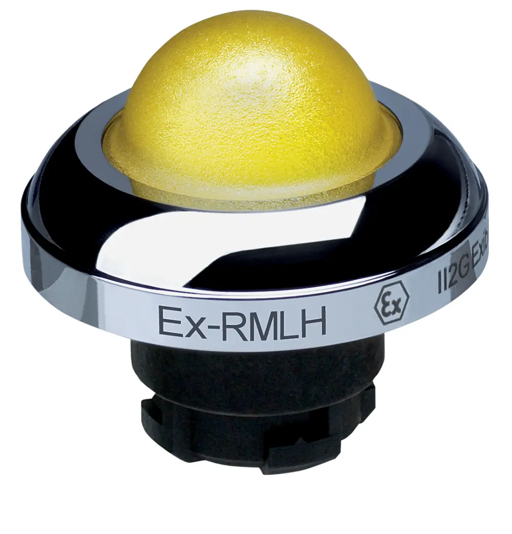 Produktfoto 1 von Schmersal EX-RMLH Drucktastenkopf Ø 22.3 mm, Gelb Tastend IECEx Pilzkopf