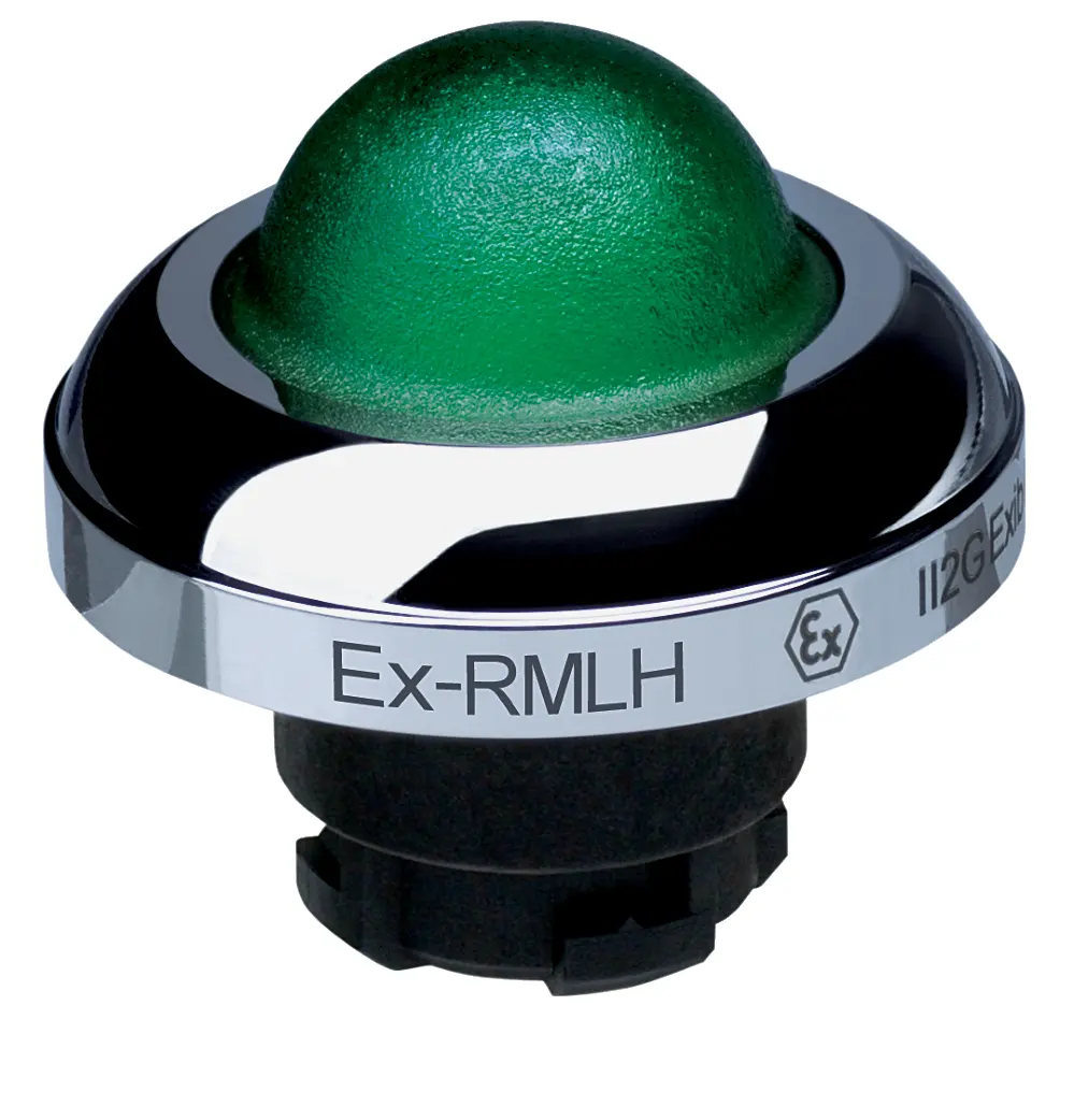 Produktfoto 1 von Schmersal EX-RMLH Drucktastenkopf Ø 22.3 mm, Grün Tastend IECEx Pilzkopf