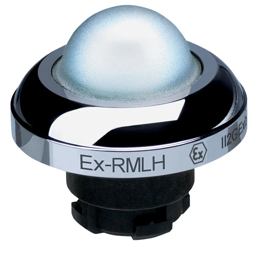 Produktfoto 1 von Schmersal EX-RMLH Drucktastenkopf Ø 22.3 mm, Weiß Tastend IECEx Pilzkopf