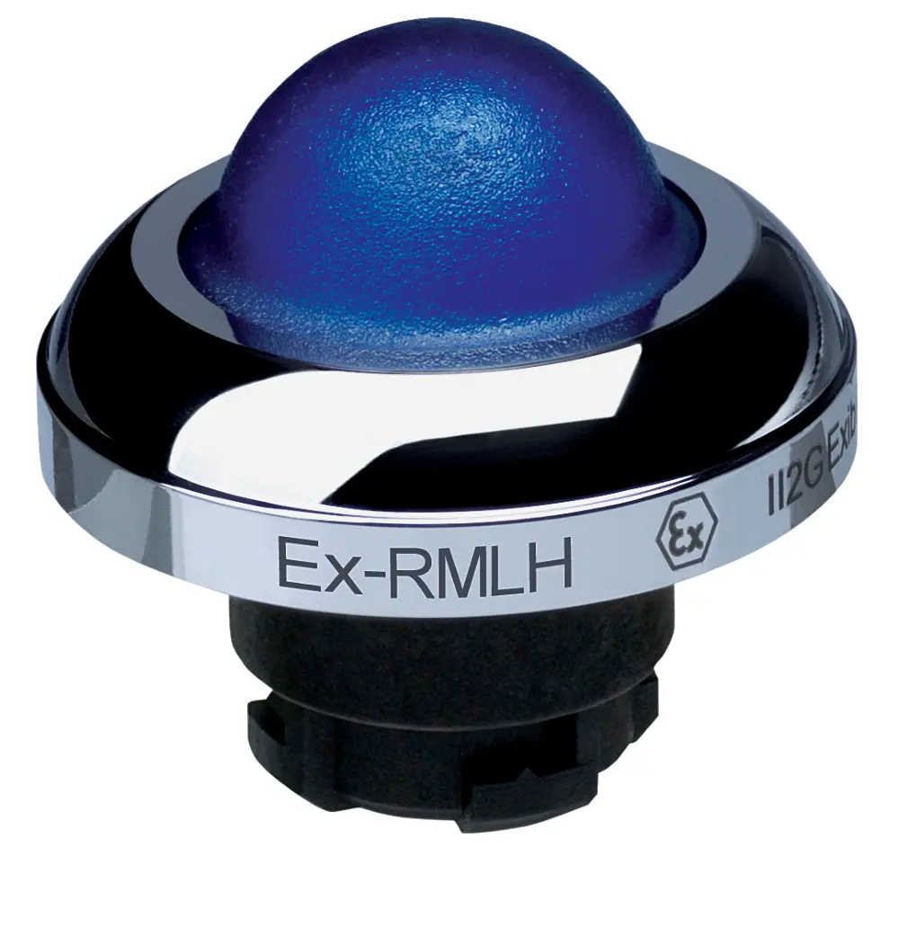 Produktfoto 1 von Schmersal EX-RMLH Drucktastenkopf Ø 22.3 mm, Blau Tastend IECEx Pilzkopf