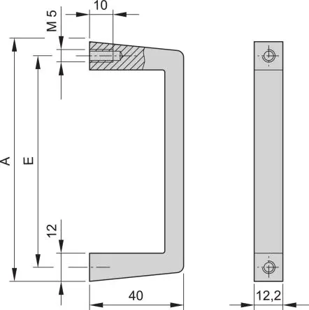 Produktfoto 1 von nVent SCHROFF Führungsschiene Griff Alu für Baugruppenträger, 2 U