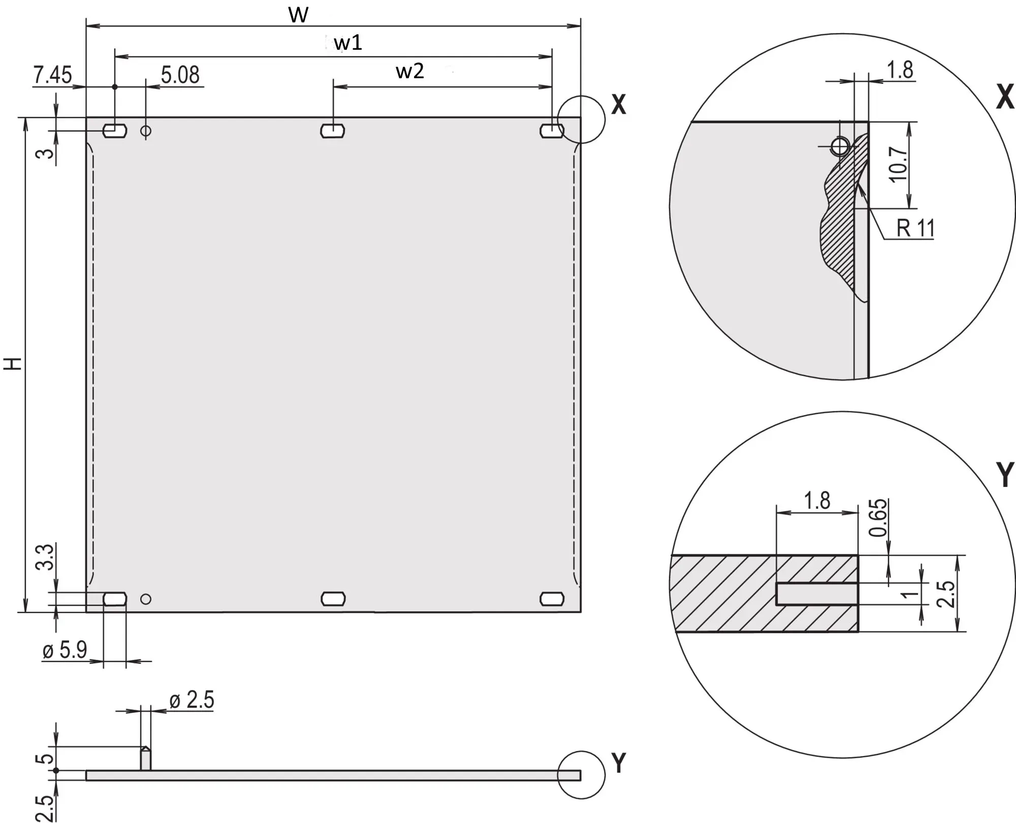 Produktfoto 1 von nVent SCHROFF Aluminium Frontplatte 3 U x 4 HP Belüftet Ungeschirmt 128.4 mm 20 mm