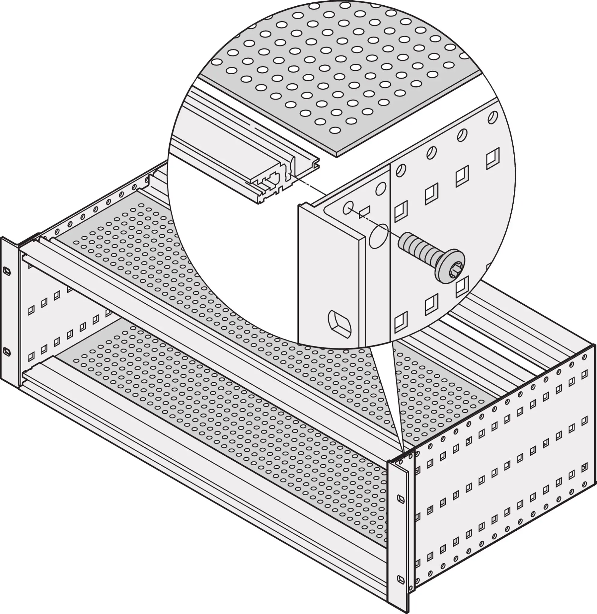 Produktfoto 1 von nVent SCHROFF Führungsschiene Deckelplatte Alu für Mechanische Verkleidung der eingebauten Komponenten