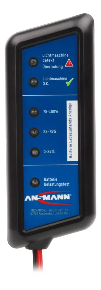 Produktfoto 1 von Ansmann Kfz Power Check Autobatterietester für 12 V Bleisäure Akkus/Batterien