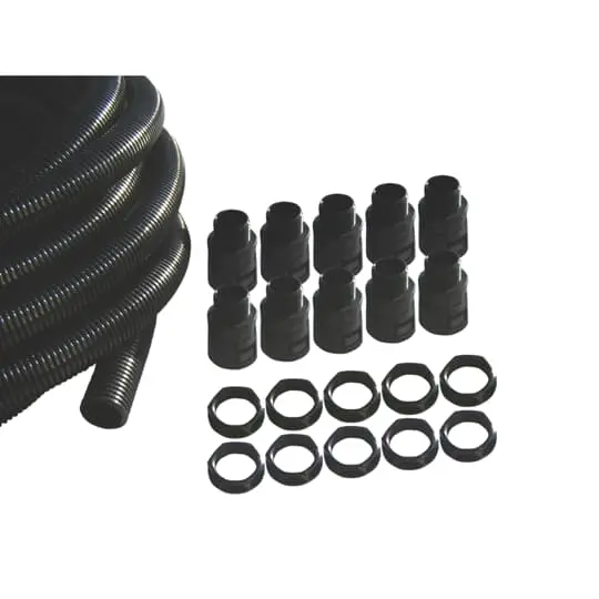 Produktfoto 1 von Adaptaflex PP Leerrohr Kunststoff, Ø 25mm nom. Schutzschlauch-Set flexibel, Grau A ø 24.5mm x 10m IP54