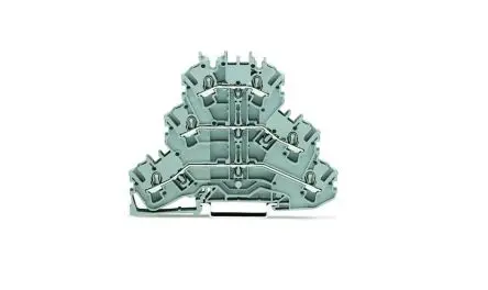 Produktfoto 1 von WAGO Anschlussklemmenblock für Durchkontaktierung 3 Grau, 2.5mm², 600V Zugfederklemme IECEx/ATEX