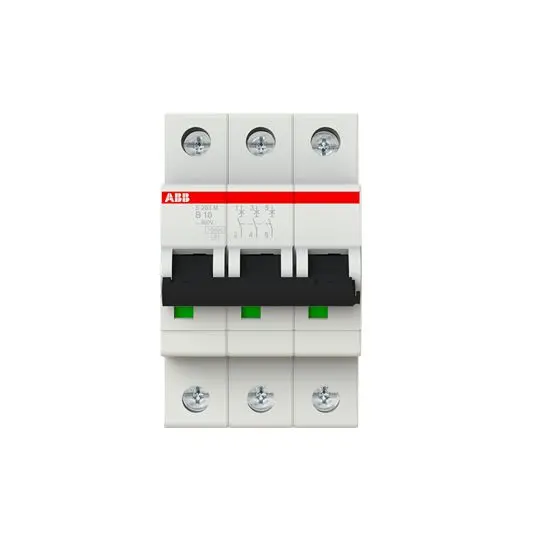 Produktfoto 1 von ABB S200M Miniaturüberlastschalter Typ B, Pol 3-polig 10 A 440 V ac, Abschaltvermögen 10 kA System Pro M Compact 12 V dc
