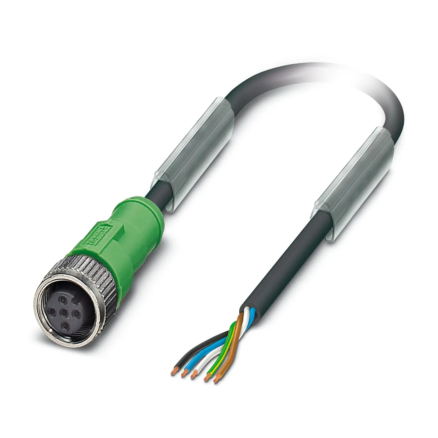 Produktfoto 1 von Phoenix Contact SAC-5P- 5.0-PUR/M12FS, 5-polig Sensor-Betätigungselementkabel, Gerade Buchse 5 / Nicht abgeschlossen,