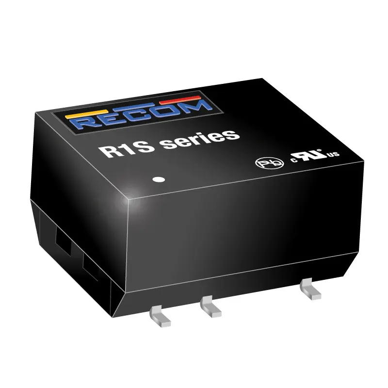 Produktfoto 1 von Recom R1S DC/DC Konverter, 5V dc OUT 200 mA Oberfläche 3.3V dc 1 kV dc 1 W -40 °C 100 °C