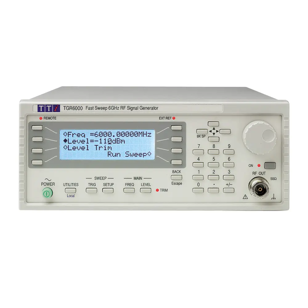 Produktfoto 1 von Aim-TTi TGR 6000 HF-Signalgenerator 10 MHz → 6 GHz, Auflösung 10 Hz, LAN, RS232, USB, GPIB