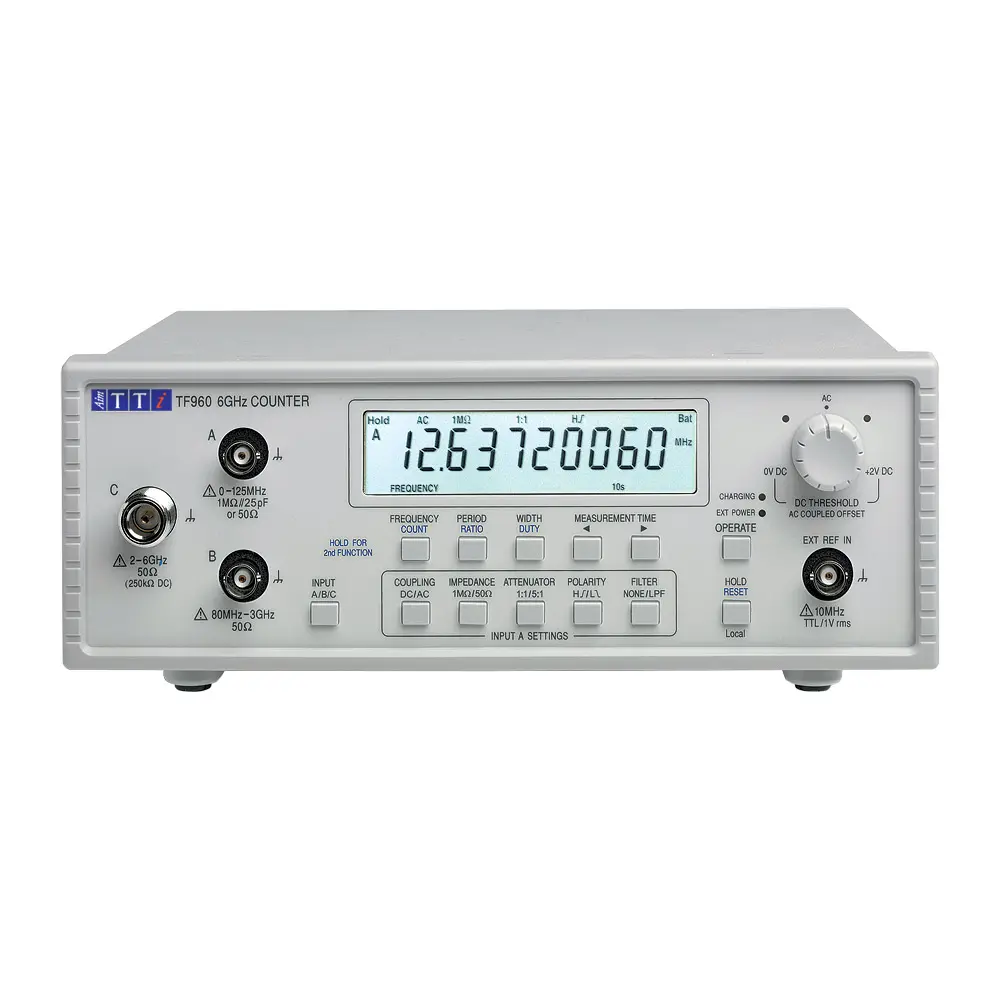 Produktfoto 1 von Aim-TTi TF960 Frequenzzähler 10 Digits 0.001 Hz / 6 GHz, Typ N