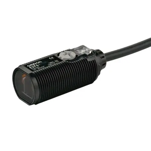 Produktfoto 1 von Omron E3FA zylindrisch Optischer Sensor, Diffus, Bereich 100 mm, PNP Ausgang, Anschlusskabel