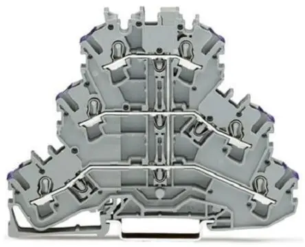 Produktfoto 1 von WAGO Anschlussklemmenblock für Durchkontaktierung 3 Grau, 2.5mm², 500V Klemme IECEx, ATEX