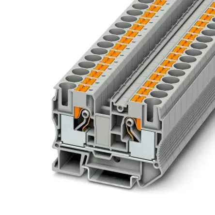 Produktfoto 1 von Phoenix Contact PT 10 Anschlussklemmenblock für Durchkontaktierung 1 Grau, 0.5mm², 16 mm², 1kV Einsteck-Anschluss IECEx,