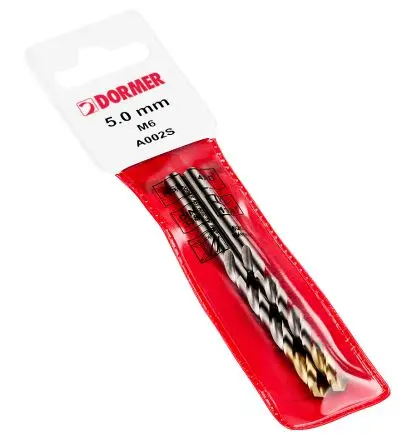 Produktfoto 1 von Dormer Bohrer Schnellarbeitsstahl mit Zinn 75mm 4 mm, 2 Stück