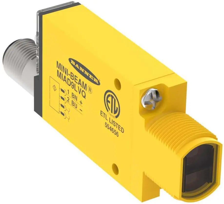 Banner Kubisch Optischer Sensor, Reflektierend, Bereich 5 m, M12-Steckverbinder, Hellschaltend