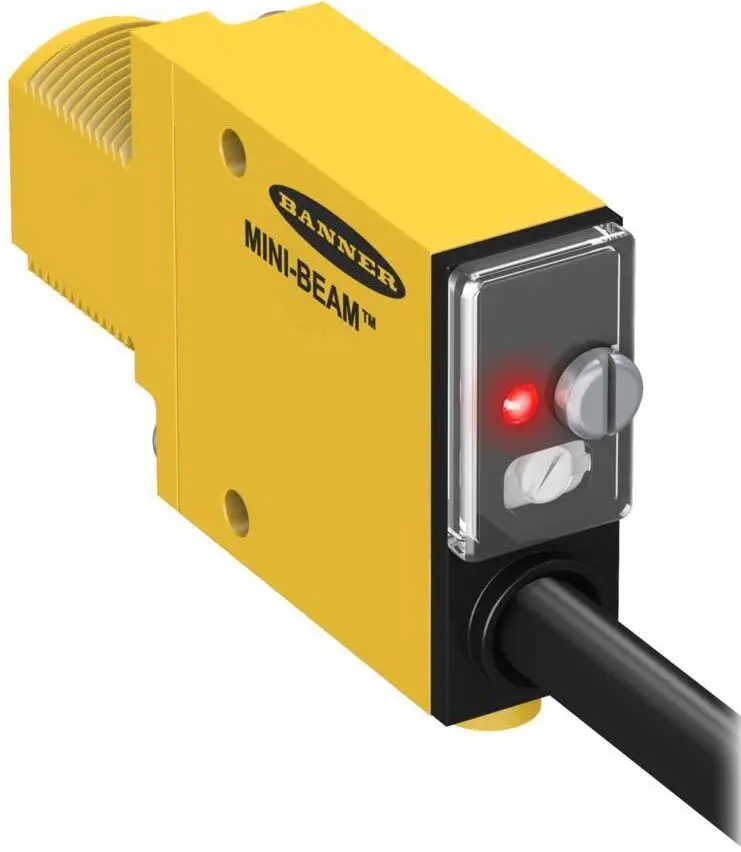 Produktfoto 1 von Banner Mini-Beam Series Rechteckig Optischer Sensor, Reflektierend, Bereich 5 m, NPN/PNP Ausgang, Anschlusskabel,