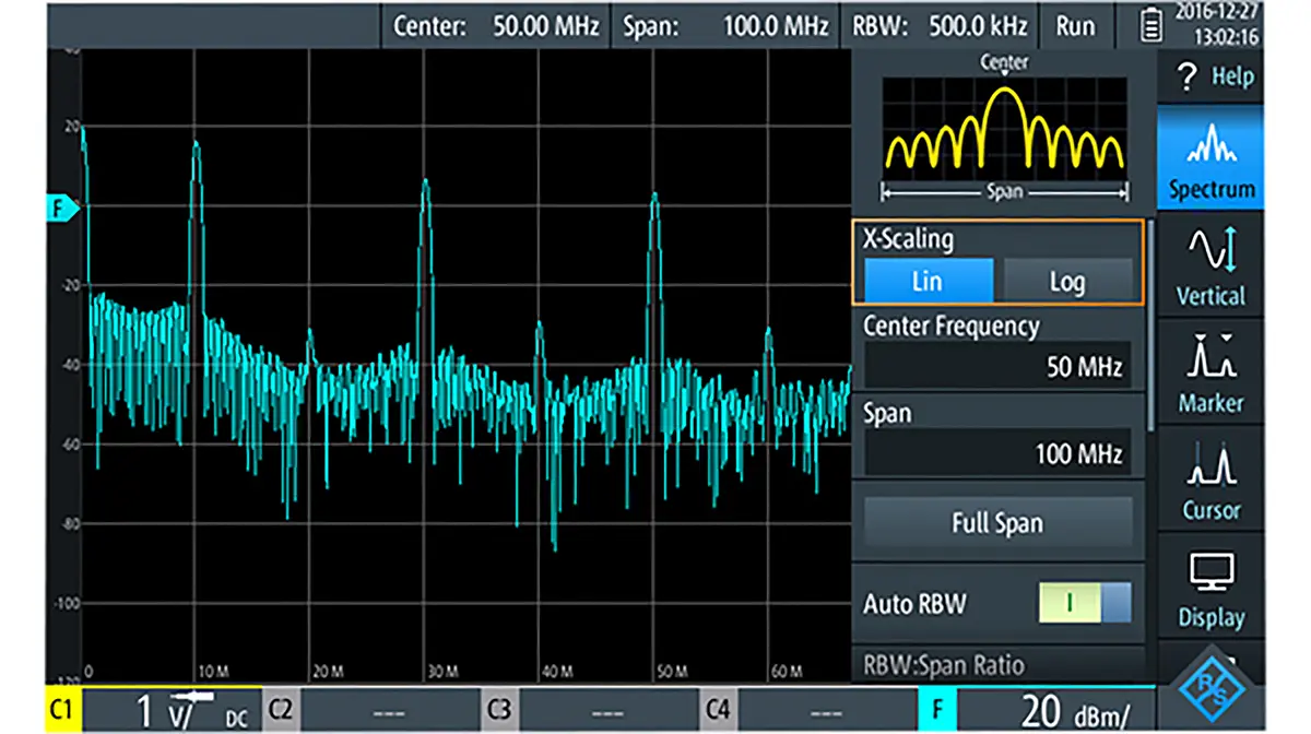 Produktfoto 1 von Rohde & Schwarz Oszilloskop-Software, Spektralanalyse für Tragbares Digitales Oszilloskop RTH