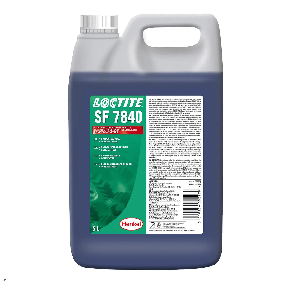 Loctite LOCTITE 7840 Bauteilreiniger/Entfetter, Flasche, 5 L