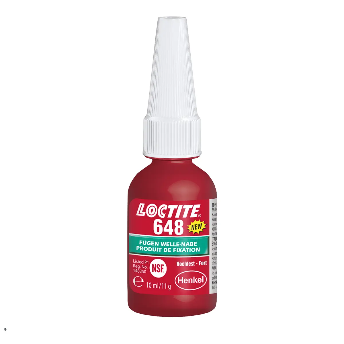 Produktfoto 1 von Loctite Loctite 648 Fügeklebstoff, Hoch Flüssig Grün Urethanmethacrylat, Flasche 10 ml, 175 °C, -55 °C