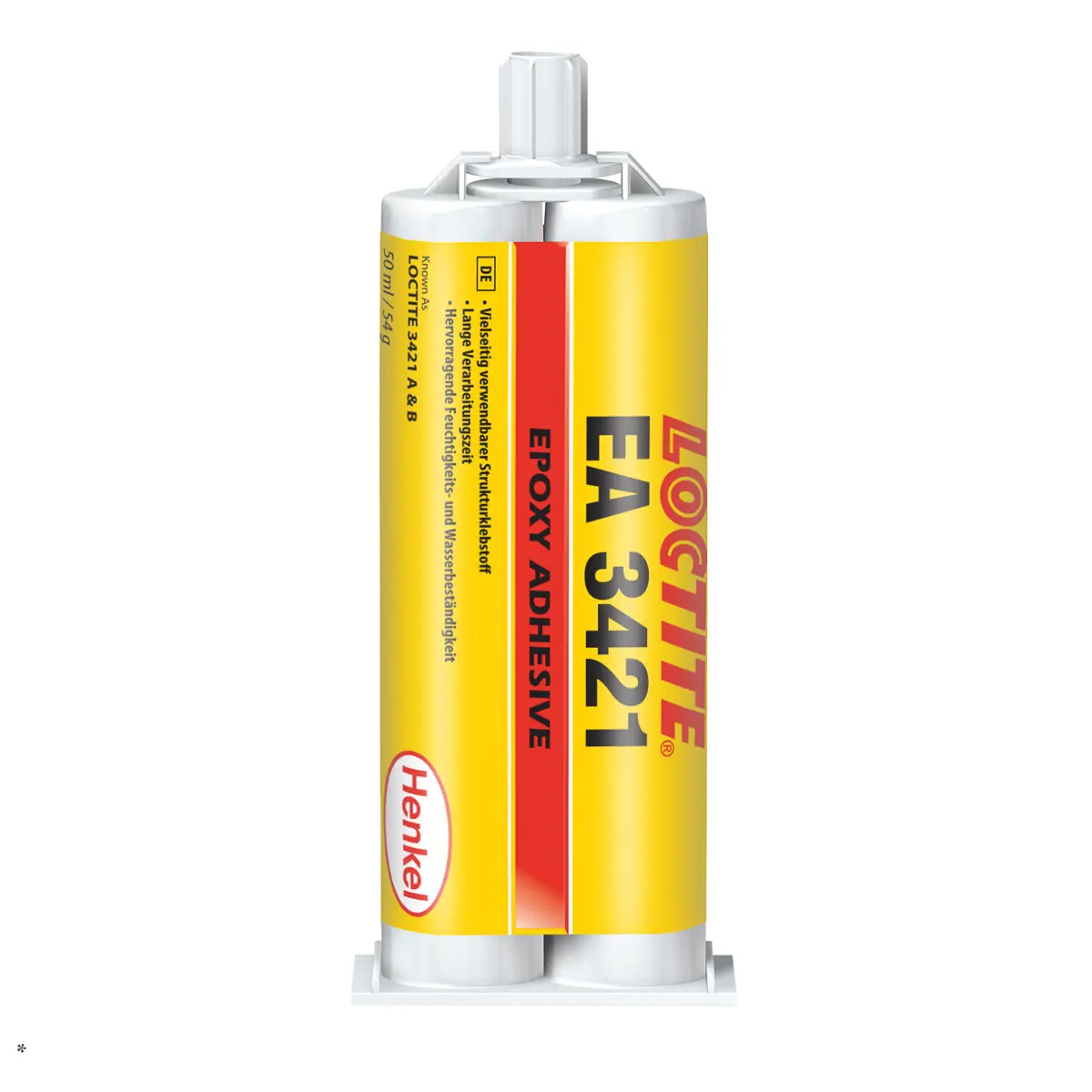 Produktfoto 1 von Loctite HYSOL 3421 Epoxidklebstoff Gelb transparent für Kunststoff, Holz, Metall, Keramik, Doppelkartusche 50 ml