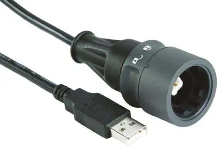 Produktfoto 1 von Bulgin USB-Kabel, USB B / USBA, 5m USB 2.0 Schwarz