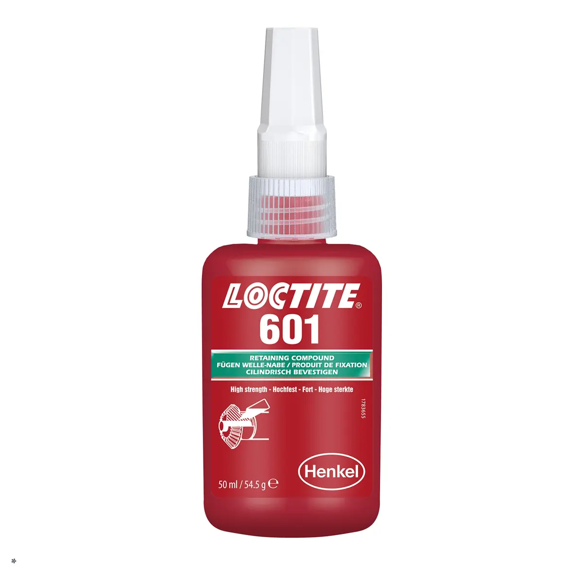 Loctite 601 Fügeklebstoff, Hoch Flüssig Grün Dimethacrylat-Ester, Flasche 50 ml, 150 °C, -55 °C