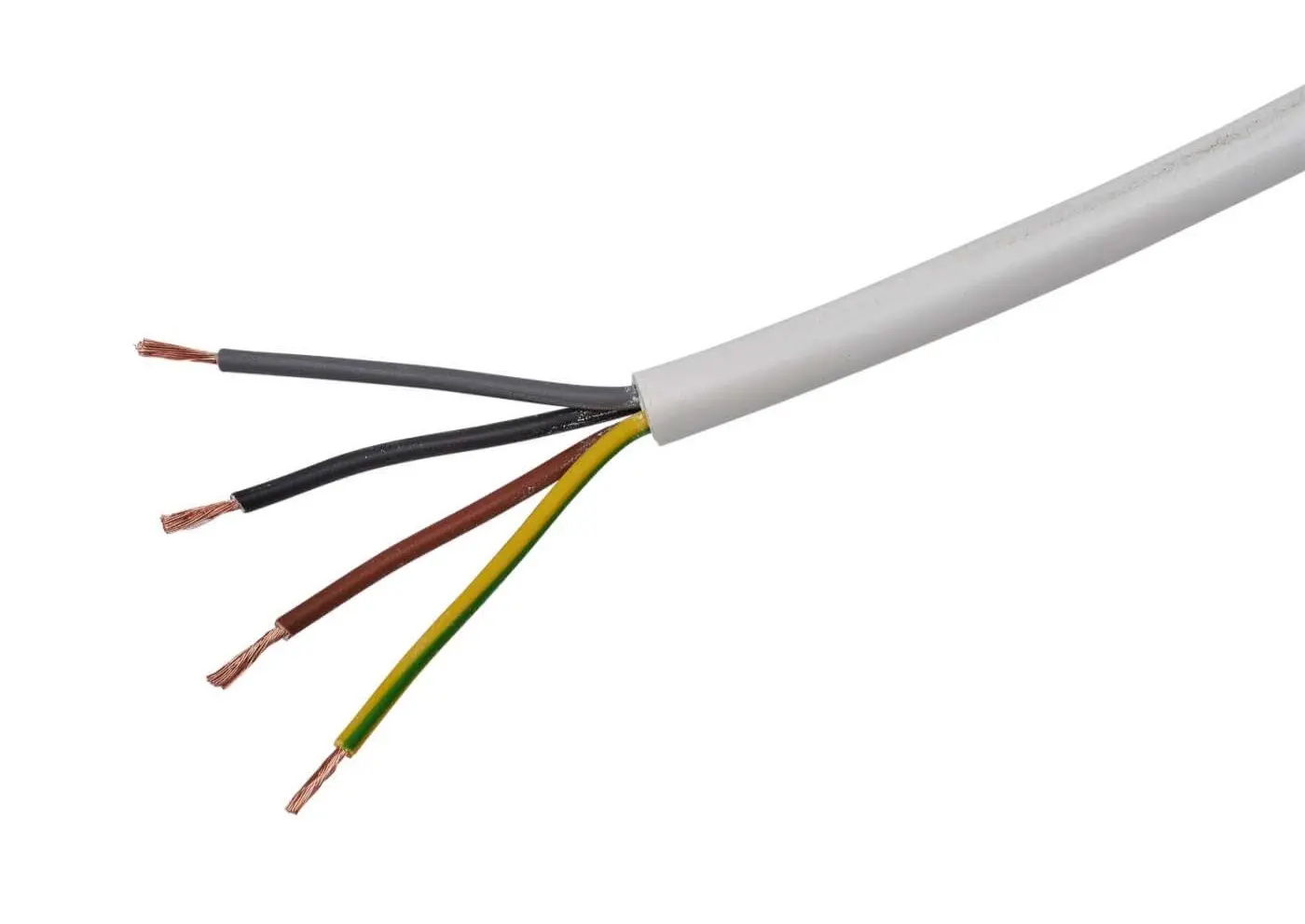 Produktfoto 1 von RS PRO H05Z1Z1-F Netzkabel, 4-adrig Weiß /Ø 6.6 → 8.3 mm Außen-ø , 100 m 70 °C, 500 V, Thermoplast