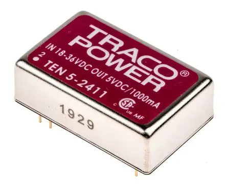 TRACOPOWER TEN 5 DC/DC Konverter, 5V dc OUT 1 A Leiterplattenmontage 36V dc 1.5 kV dc 5 W -40 °C 85 °C