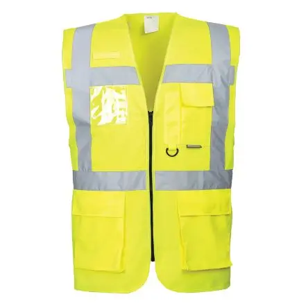 Produktfoto 1 von Liscombe Gelb Unisex M 100 % Polyester, Kettengewirkt Warnweste, Reißverschluss