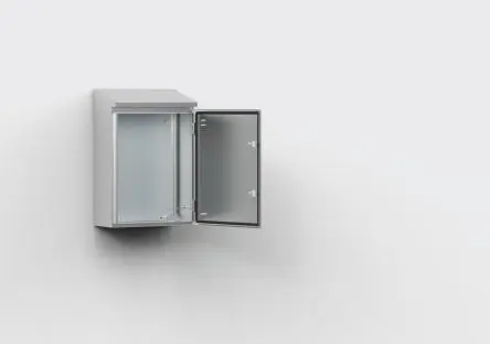 Produktfoto 1 von nVent HOFFMAN AFS Edelstahl 304, Edelstahl 316 Wandanschlusskasten Grau IP66 Transparente Tür, HxBxT 400 mm, 400 mm x