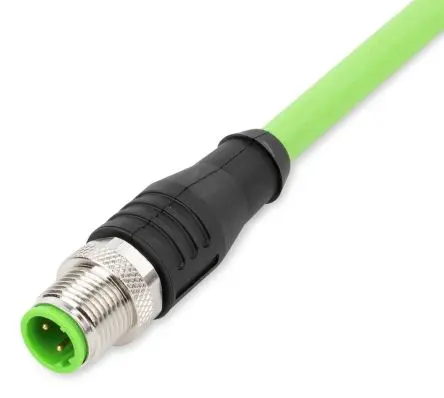 Produktfoto 1 von WAGO M12 Ethernet-Kabel, 5 m, Grün Geschirmt, Aussen ø 6.3 mm Außen-ø , Polyurethan