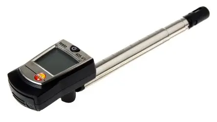 Produktfoto 1 von Testo 405 Anemometer 50 °C max.Temp. 10 m/s, 0.01 m/s, Luftgeschwindigkeit, Temperatur, Luftvolumenstrom, Typ NTC, Warm