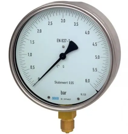 Produktfoto 1 von WIKA Verfahren 312.20 Manometer 160 mm 0 bar → 10 bar 1/2 in NPT